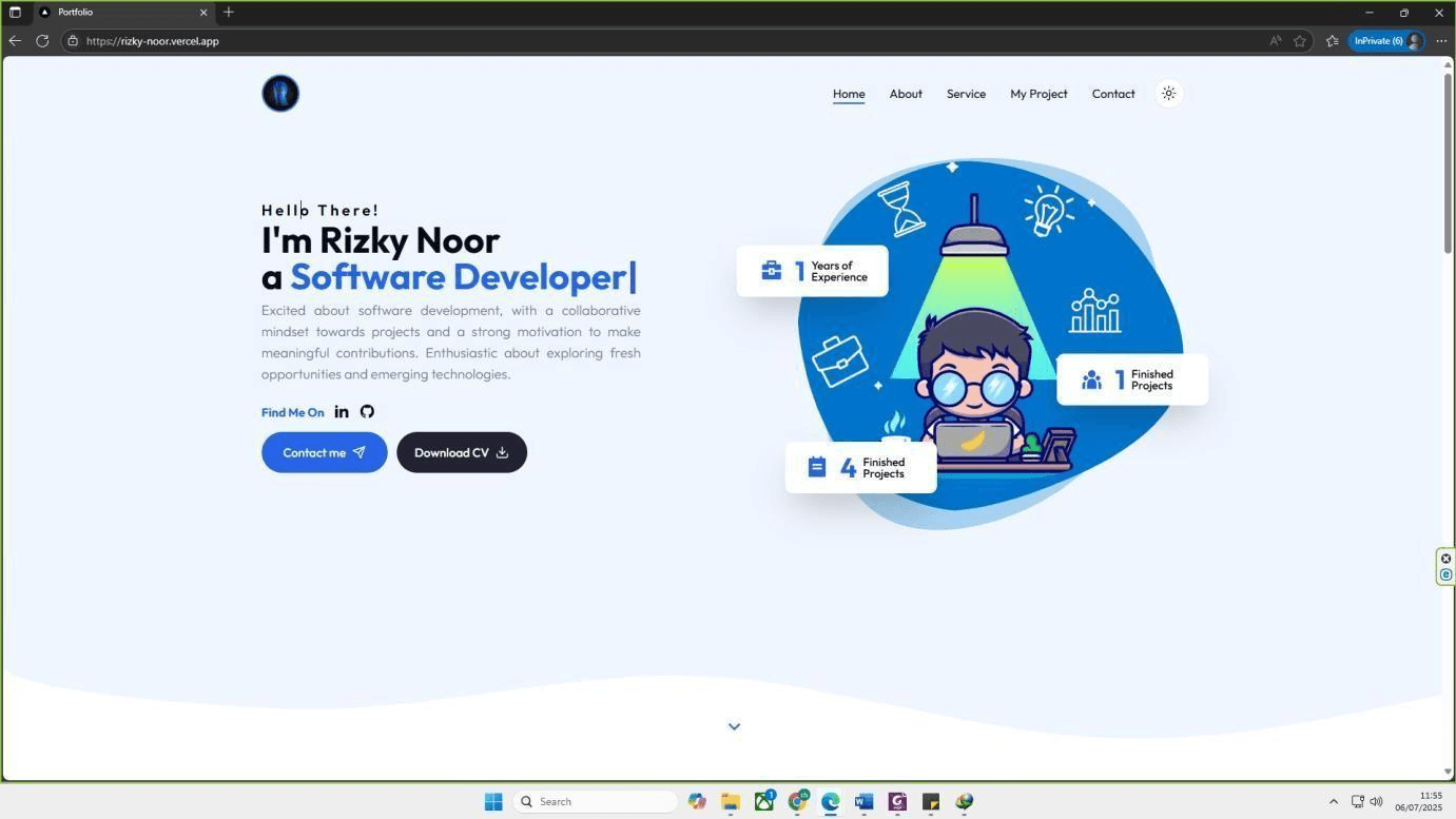 Screenshot of Portfolio Web